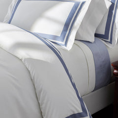 Double Border Premium Smooth Supima® Cotton Wrinkle-Free Sateen Sham - Blue Dusk, King