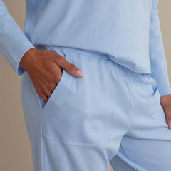 Pima Cotton Women's Jogger Pants Pajama Set - Periwinkle, S