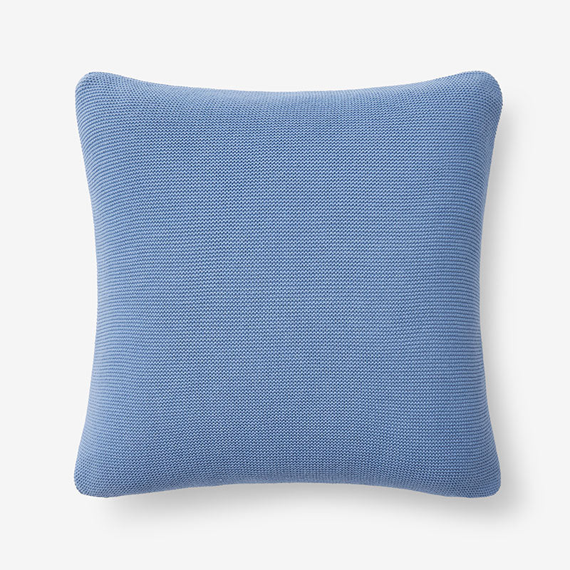 Classic All Season Breathable Cotton Knit Decorative Pillow Cover - Blue