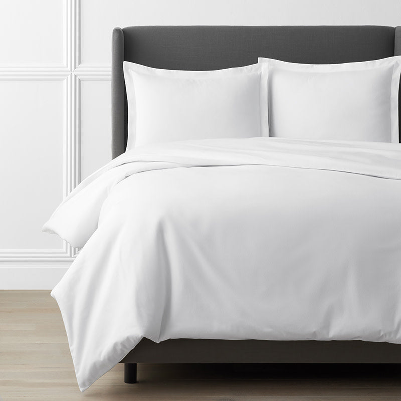Luxe Ultra-Cozy Cotton Velvet Flannel Duvet Cover White, Full/Queen