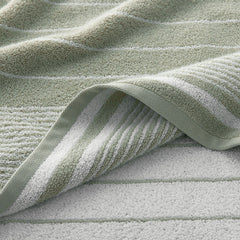 Plush Spa Stripe Bath Sheet - Light Willow