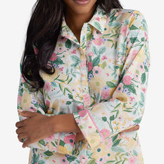 Printed Voile Women's Pajama Set - Garden Party, S