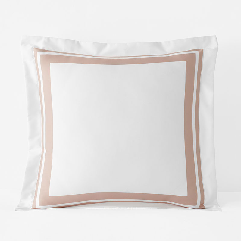 Double Border Premium Smooth Supima® Cotton Wrinkle-Free Sateen Sham - Rose, Euro