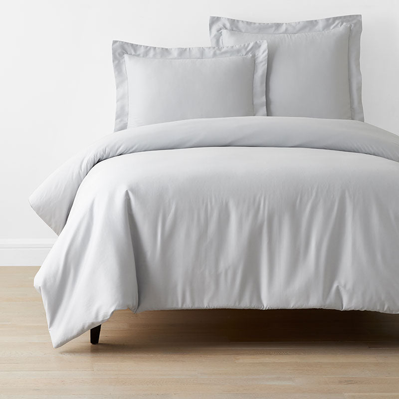 Classic Smooth Sateen Solid Duvet Cover - Light Gray, Twin/Twin XL