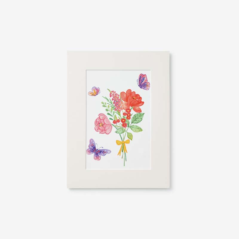 Butterflies & Flowers Wall Art - Purple