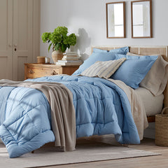 Classic Cool Cotton Percale Comforter - Porcelain Blue, King/Cal King