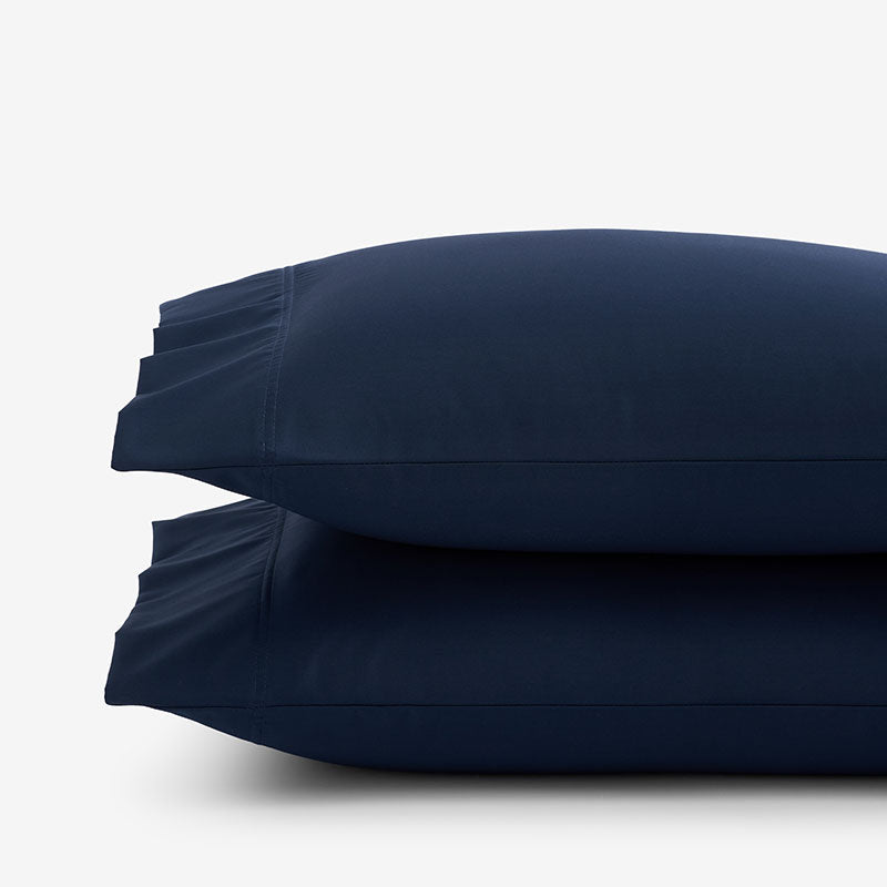 Premium Smooth Supima® Cotton Wrinkle-Free Sateen Pillowcase Set - Navy, Standard
