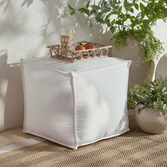Indoor/Outdoor Pouf - White, Small