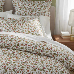 Garden Florals Premium Smooth Wrinkle-Free Sateen Flat Bed Sheet - Cream Multi, Queen