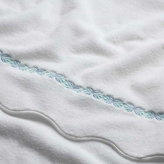 Embroidered Scallop Hand Towel - Modern Leaf