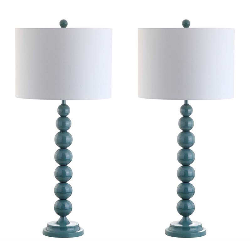 Beaded Table Lamp, Set of 2 - Blue