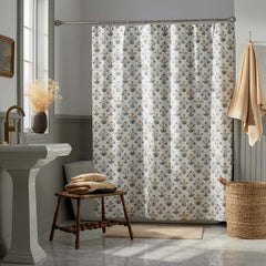 Garden Patch Garment Washed Cotton Percale Shower Curtain - Multi