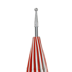 Round Two-Tone Pagoda Outdoor Patio Umbrella, Fiberglass with Push Lift - Jockey Red, 8.5'