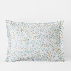 Clemencia Classic Cool Cotton Percale Sham - Mini Floral Pale Blue, King