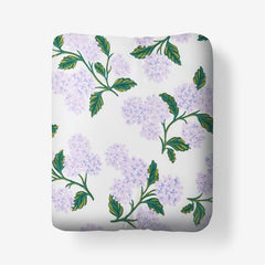 Hydrangea Classic Cool Cotton Percale Fitted Bed Sheet - Lilac, Queen