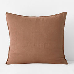 Premium Breathable Washed Linen Solid Sham - Terracotta, Euro