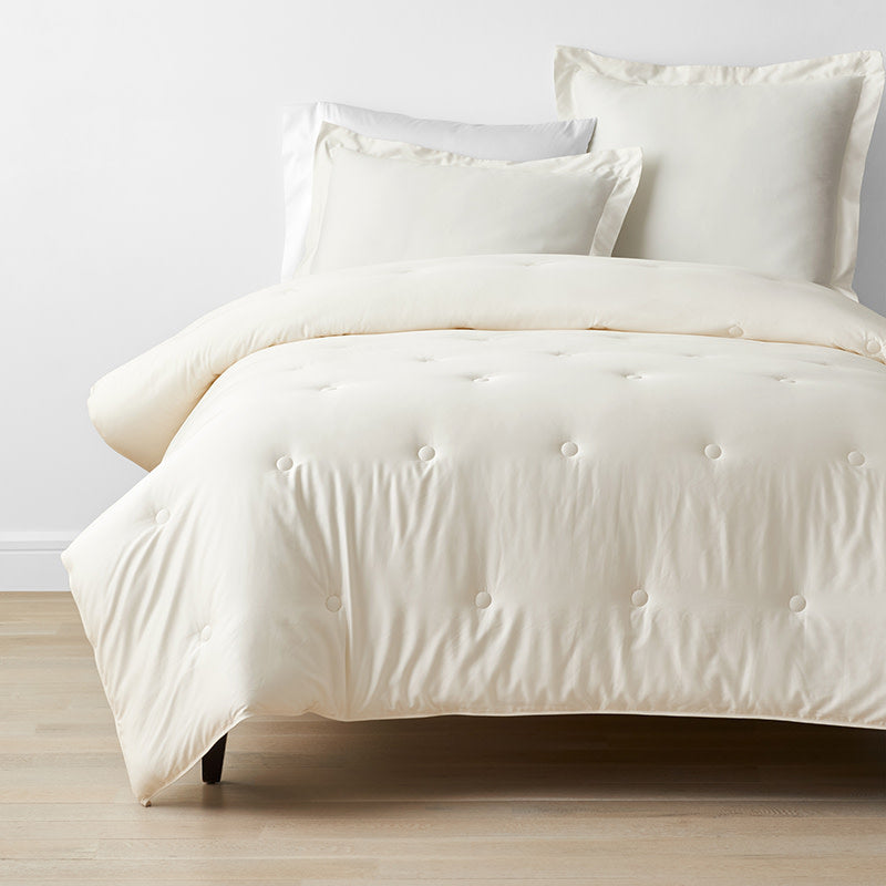 Classic Smooth Rayon Made From Bamboo Sateen Comforter - Ivory, King/Cal King