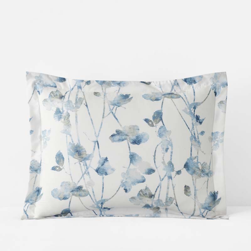 Garden Leaf Premium Smooth Wrinkle-Free Sateen Sham - Blue Multi, King