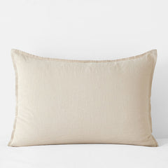 Premium Breathable Washed Linen Solid Sham - Parchment, King