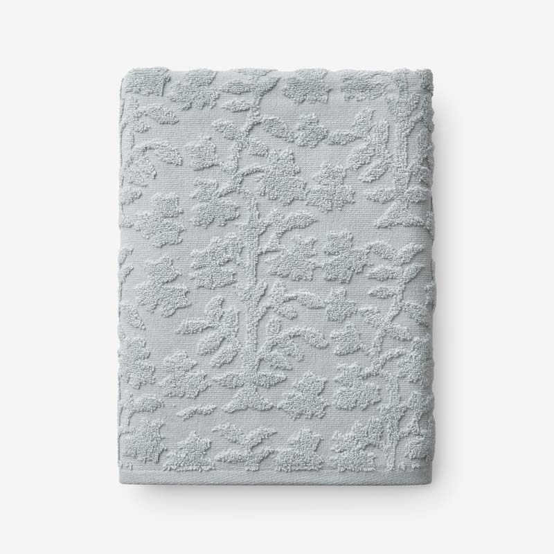Floral Jacquard Bath Towel - Light Seaspray