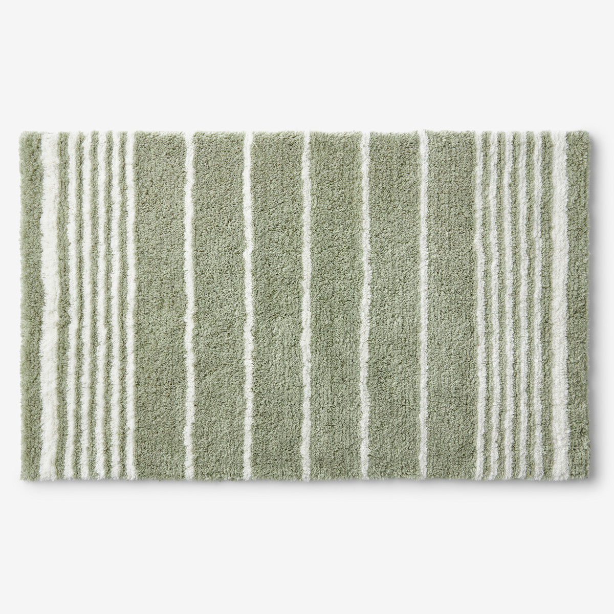 Plush Spa Stripe Bath Rug - Dark Willow, 17 in. x 24 in.