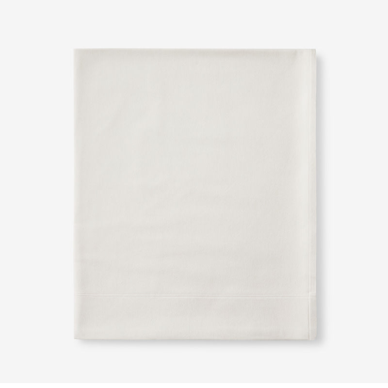 Luxe Ultra-Cozy Cotton Velvet Flannel Flat Bed Sheet Cream, Queen