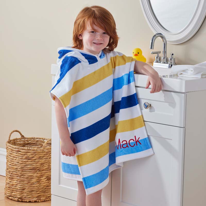 Hooded Poncho - Racer Stripe
