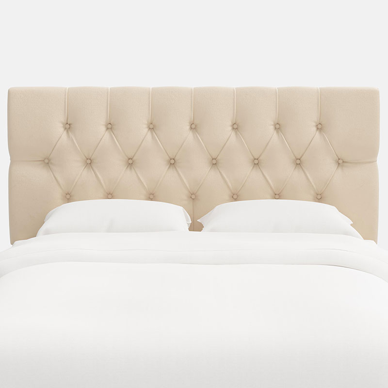 Park Tufted Velvet Headboard - Pearl, Full