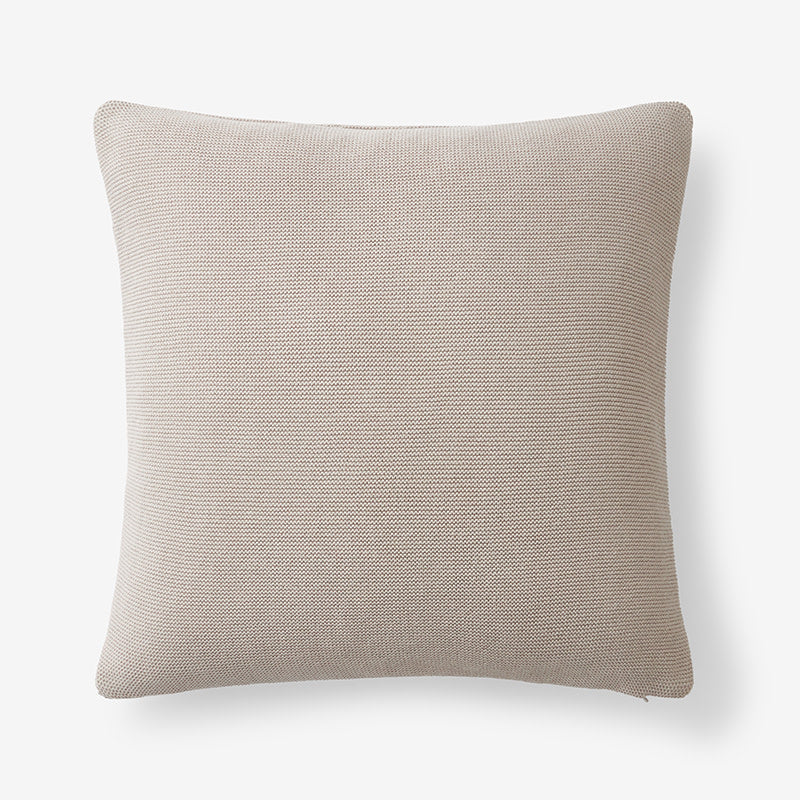 Classic All Season Breathable Cotton Knit Decorative Pillow Cover - Taupe