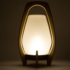 Rechargeable Wood & Handblown Glass LED Lantern