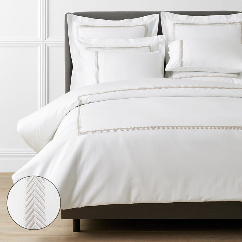 Hewett Luxe Smooth Egyptian Cotton Sateen Duvet Cover - Taupe, Oversized Queen