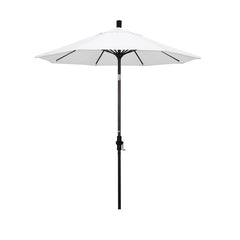 Round Outdoor Patio Umbrella, Fiberglass with Twist Tilt - Bronze Finish, Natural, 7.5'