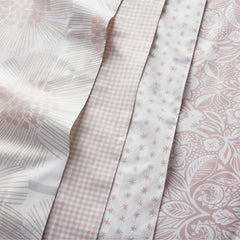 Ditsy Gingham Classic Cool Organic Cotton Percale Fitted Crib Sheet - Pink