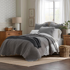 Scallop Quilted Sham - Gray, Standard