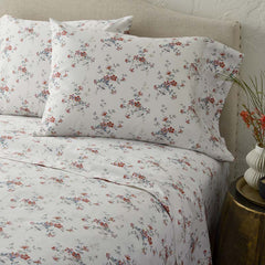 Rupa Premium Smooth Sateen Fitted Bed Sheet - Cream Multi, Twin
