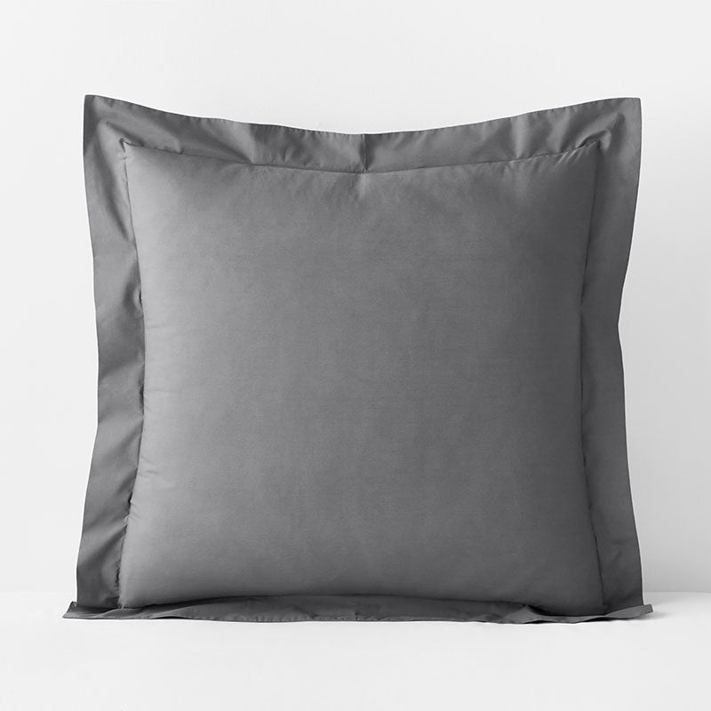 Premium Cool Supima® Cotton Percale Sham - Pewter, Euro