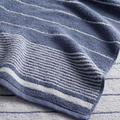 Plush Spa Stripe Washcloths, Set of 2 - Light Indigo