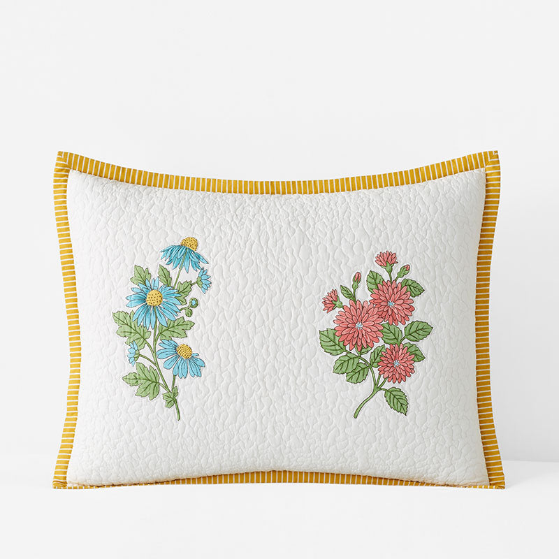 Lily Garden Quilted Sham - White Multi, Standard