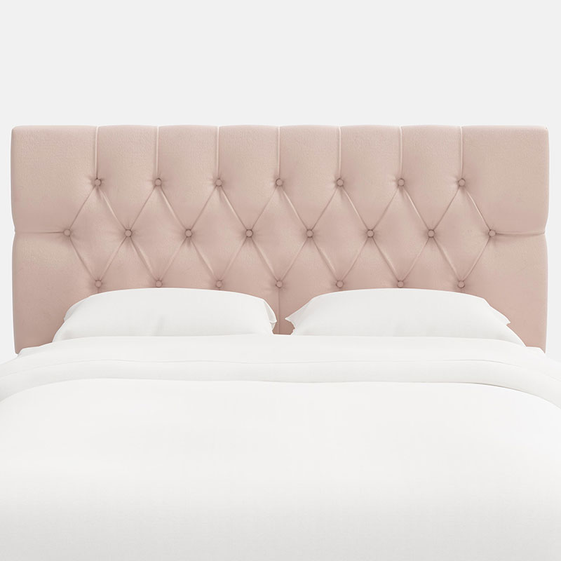 Park Tufted Velvet Headboard - Blush, Queen
