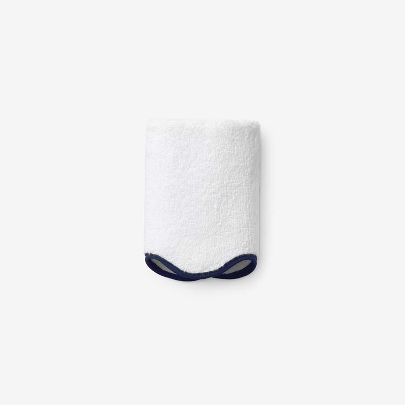 Scalloped Edge Washcloth - Navy