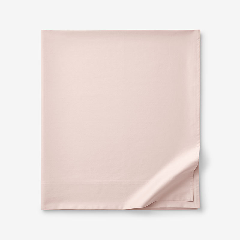 Classic Smooth Sateen Solid Flat Bed Sheet - Blush, King/Cal King