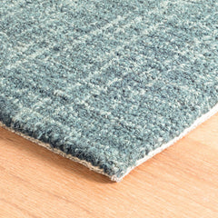 Crosshatch Hand Hooked Wool Rug -  Aegean Blue, 5' x 8'