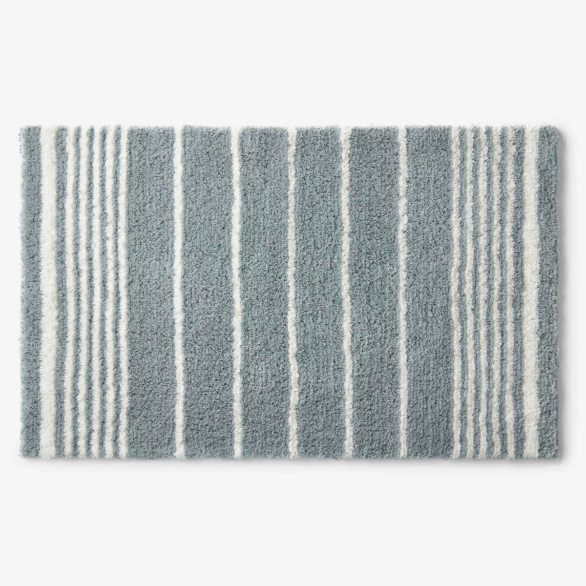 Plush Spa Stripe Bath Rug - Dark Seaspray, 17 in. x 24 in.