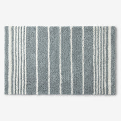 Plush Spa Stripe Bath Rug - Dark Seaspray, 17 in. x 24 in.
