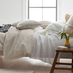 Premium Breathable Relaxed Linen Sham - White, Standard