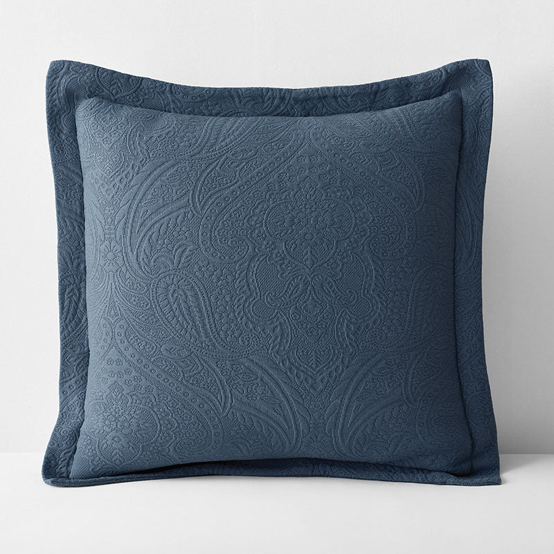 Hillcrest Cotton Matelassé Sham - Steel Blue