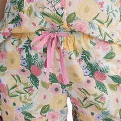 Printed Voile Women's Shorts Set - Garden Party, XXL