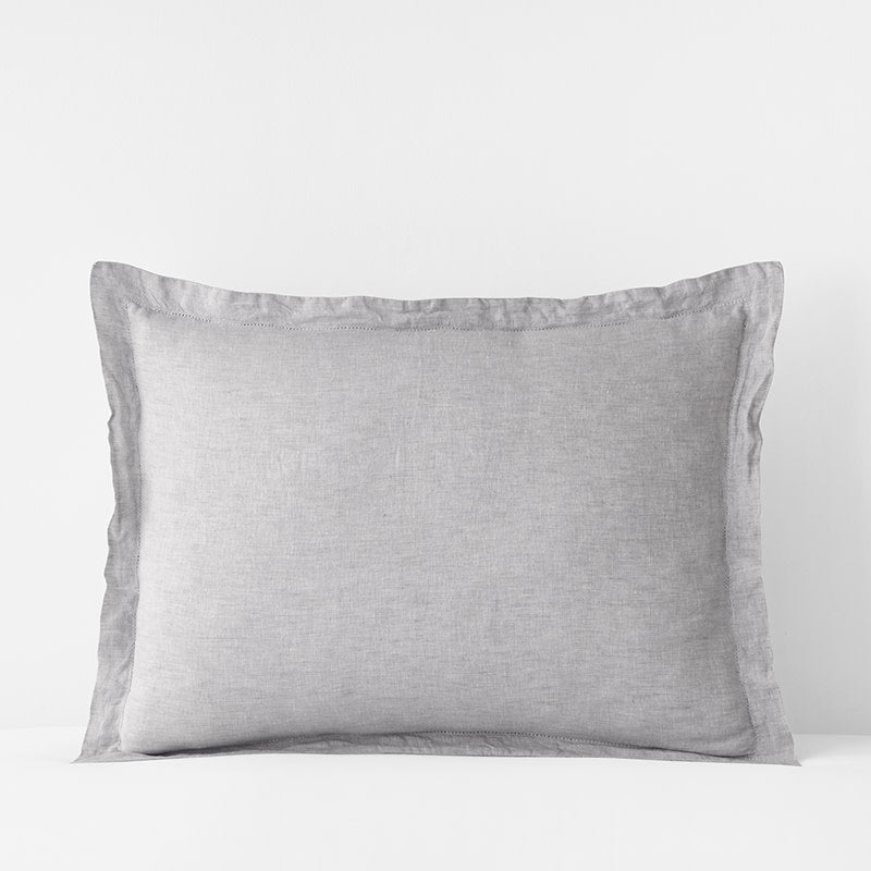 Premium Breathable Relaxed Chambray Linen Sham - Gray, King