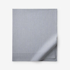Classic Stripes and Plaids Cool Yarn-Dyed Cotton Percale Flat Bed Sheet - Stripe White/Blue, Full