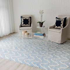 Arrow Stripe Handwoven Wool Rug - Blue, 4' x 6'